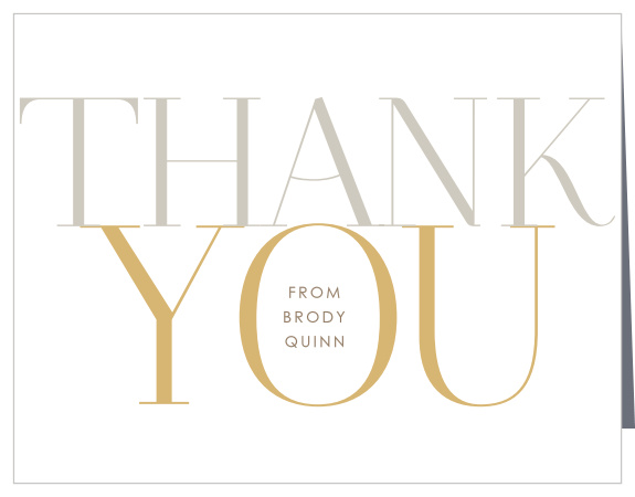 Share your gratitude with the typographic style of the Stacked Year Foil Graduation Thank You Card.