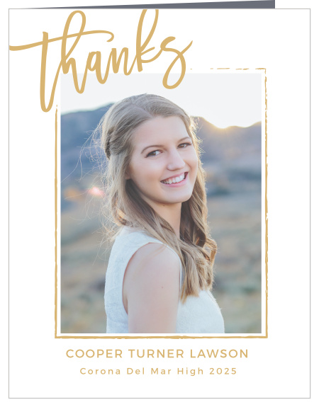 Say “Thanks” with the cute calligraphy script of the Marker Script Foil Thank You Card.
