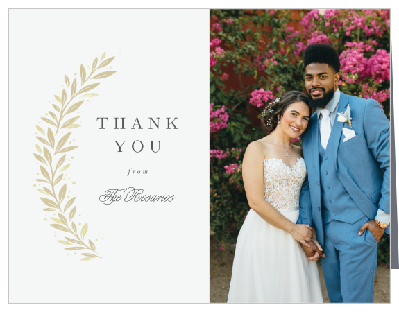 Share appreciation for the support of family and friends on your big day with our Modern Half Circle Wedding Thank You Cards.