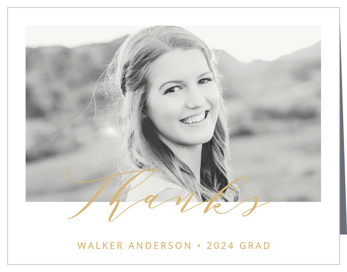 Modern Calligraphy Foil Graduation Thank You Cards