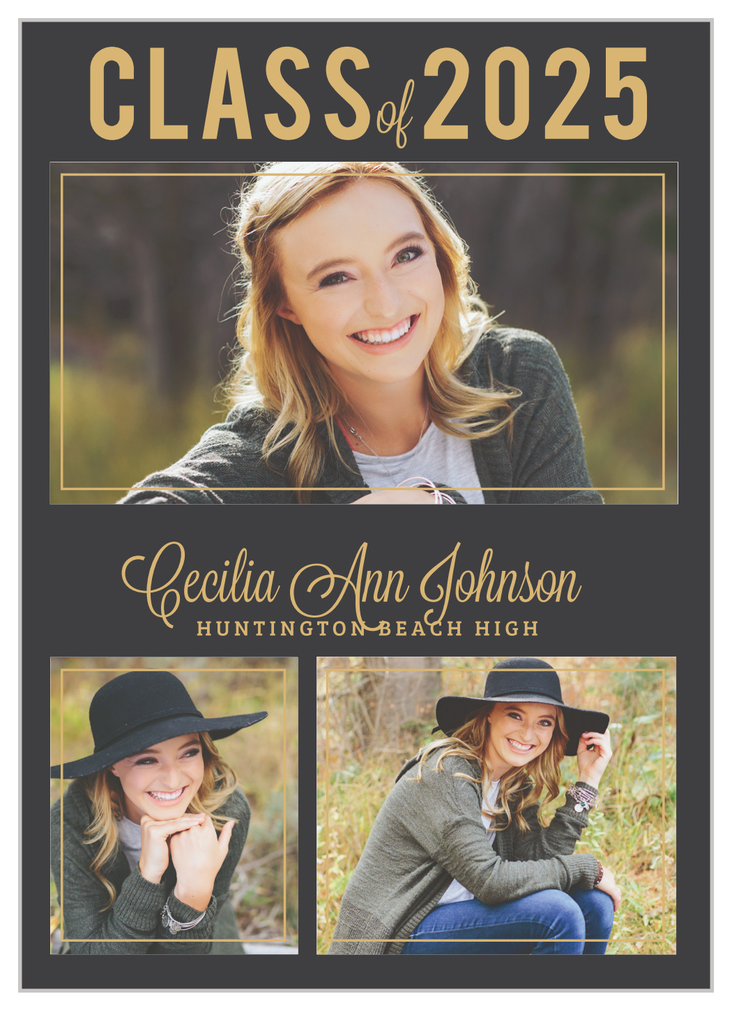 Basic Frame Foil Graduation Announcements