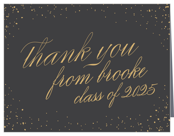 A whimsical scattering of dots frames your text on the Starry Night Foil Thank You Card.