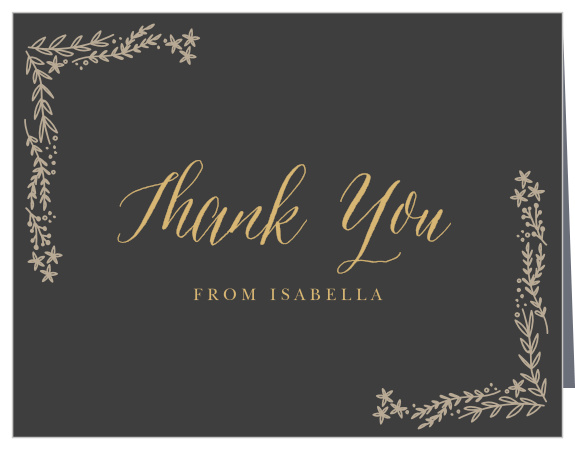 Thank friends and family for grad gifts with the Flowing Garden Foil Graduation Thank You Card. 