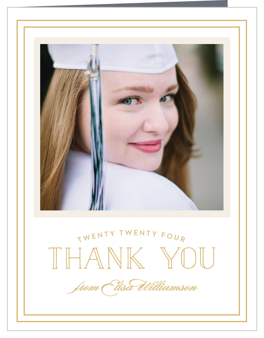 Traditional Frame Foil Graduation Thank You Cards
