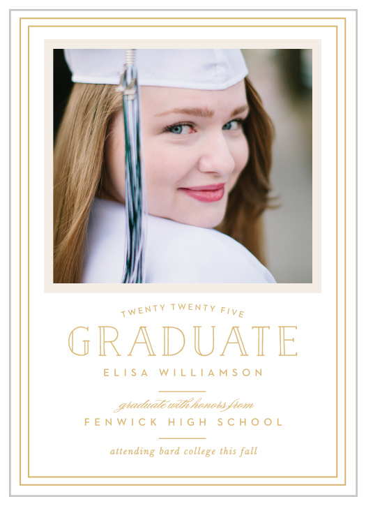 Announce your graduation with the sophistication of the Traditional Frame Foil Graduation Announcements.