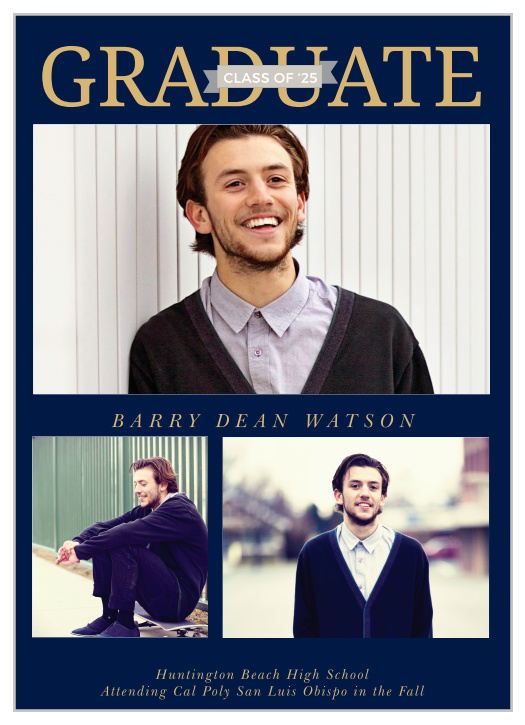 Add your personal touch to the Banner Grad Foil Graduation Announcements. 
