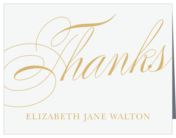 Show your appreciation with the elegant typeface of the Luxe Script Foil Graduation Thank You Card.
