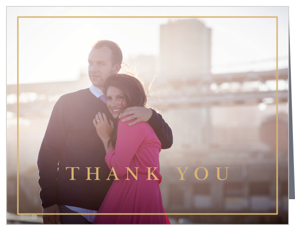 The presence and support of loved ones on your special day meant a lot to you, show them your appreciation with our Completely Centered Wedding Thank You Cards.
