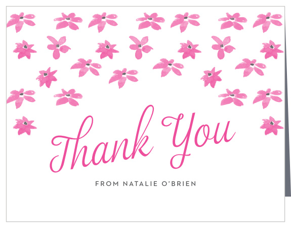 A flurry of flowers in your favorite colors decorates the Brunch Bouquet Graduation Thank You Card.