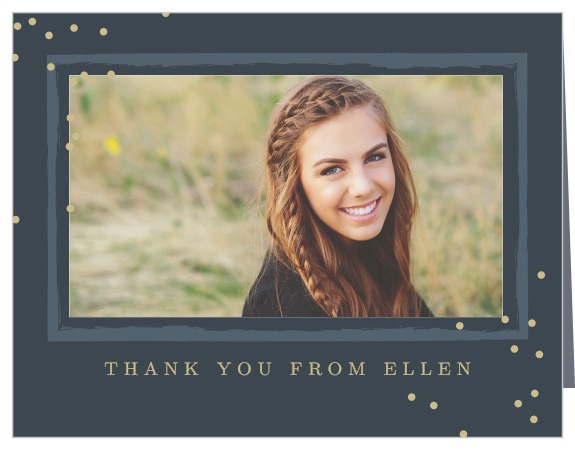 Say “Thank You” with the dazzling dots of the Glittering Graduate Graduation Thank You Card. 
