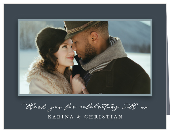 Our Elegant Photo Collage Wedding Thank You Cards share gratitude for the support and presence of loved ones on your big day.