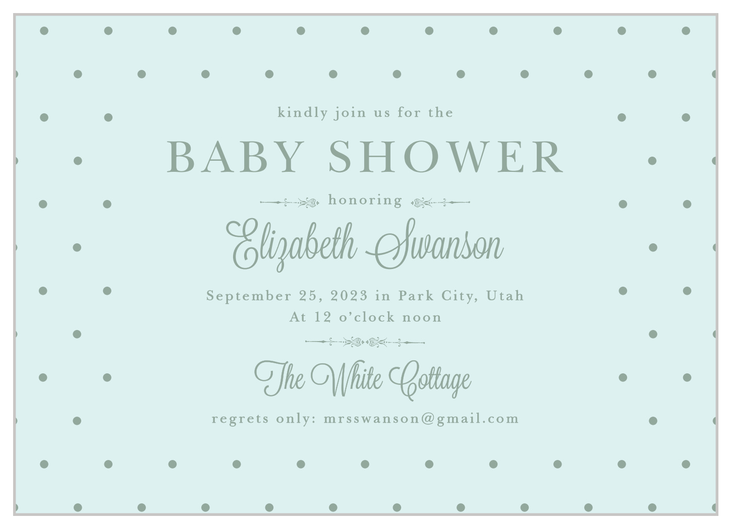 Darling Dots Baby Shower Invitations