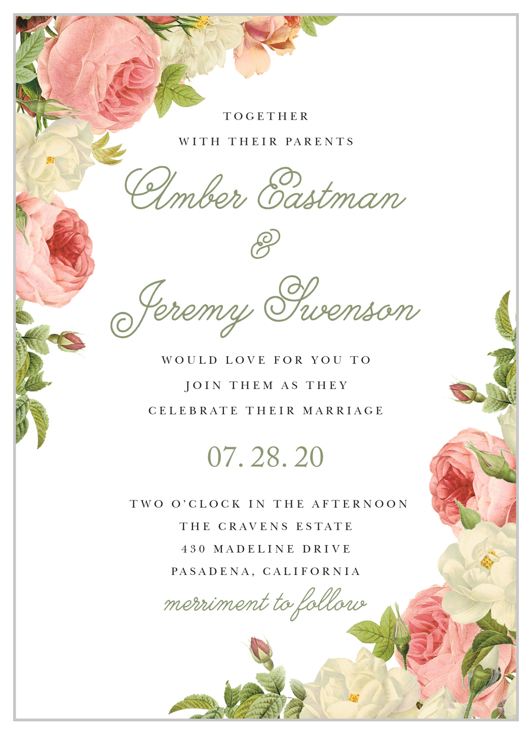 Alluring Florals Wedding Invitations