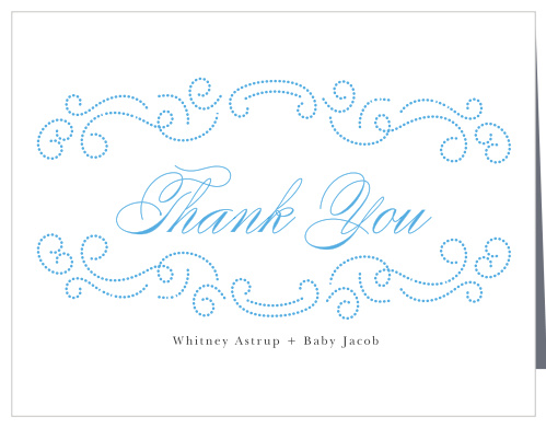 Formal Swirls Baby Shower Thank You Cards