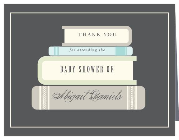Share your gratitude with the bookish style of the Baby Book Boy Baby Shower Thank You Cards.