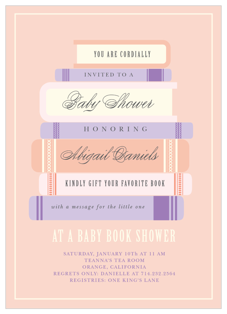 Baby Book Girl Baby Shower Invitations
