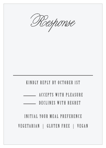 Design elegant RSVPs for your wedding with the Secret Crush Response Cards.