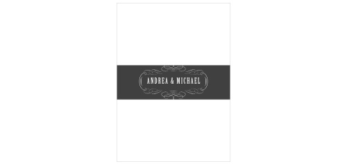 Elegant scrolls frame your names on the Secret Crush Belly Bands.