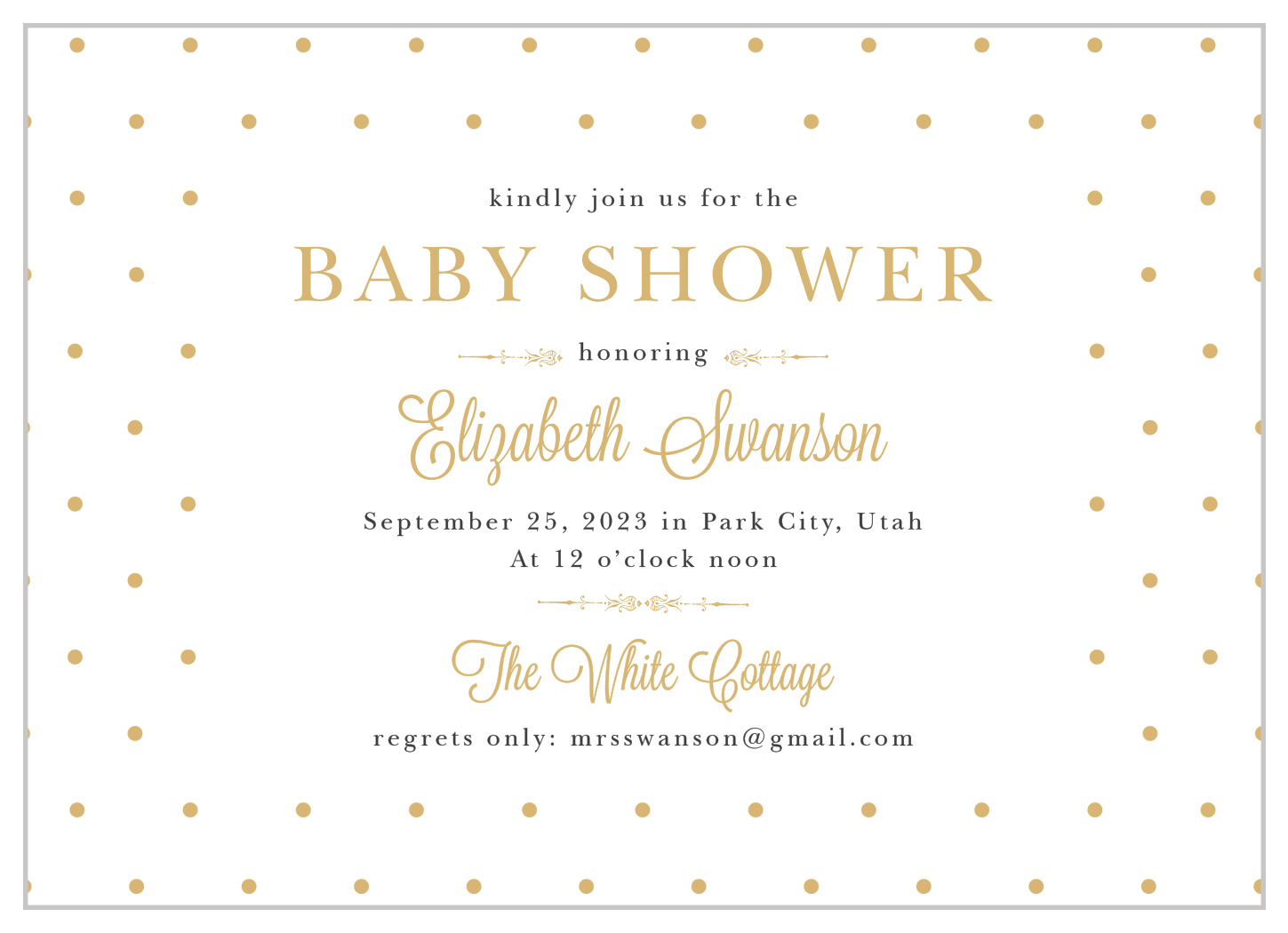 Darling Dots Foil Baby Shower Invitations