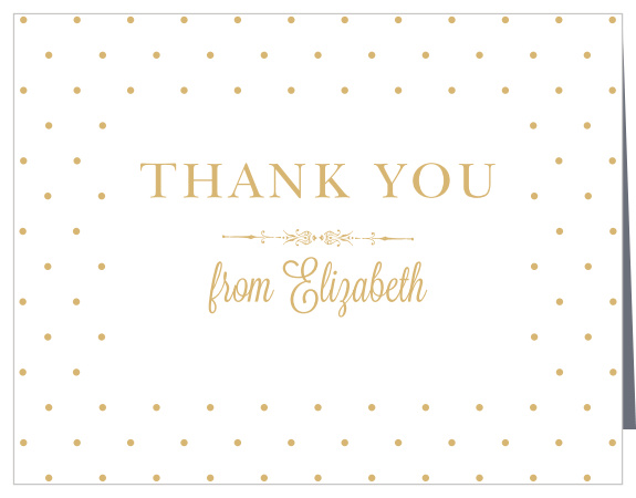 Thank the friends and family who showered you with gifts for your new little bundle with the Darling Dots Foil Thank You Cards.