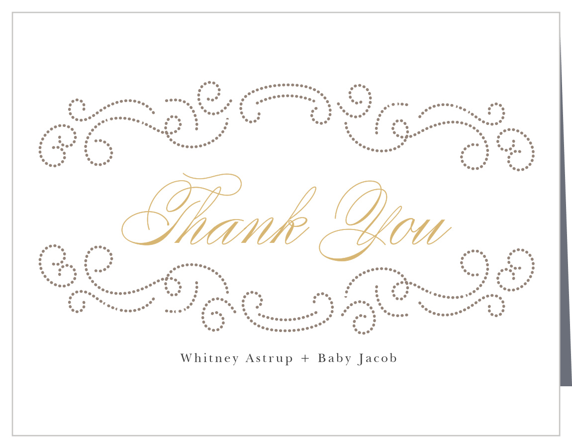 Formal Swirls Foil Baby Shower Thank You Cards