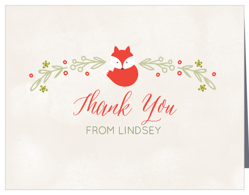 Baby Fox Baby Shower Thank You Cards