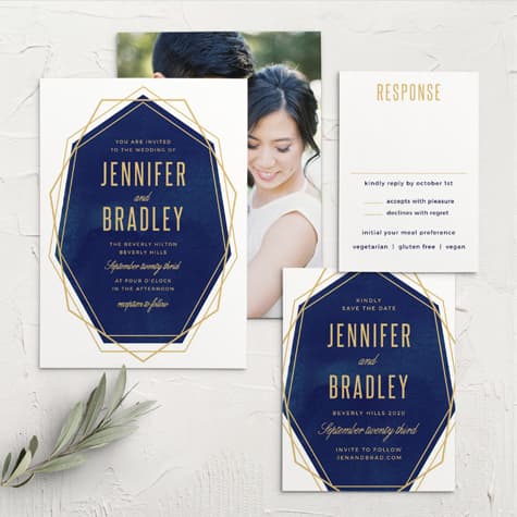 Divinely Modern Foil Wedding Invitations