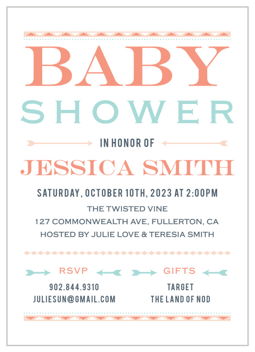 Prep the mother-to-be for the arrival of her little free spirit with the Wild Child Baby Shower Invitations. 