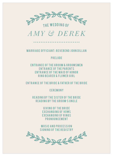 Just Loverly Wedding Programs