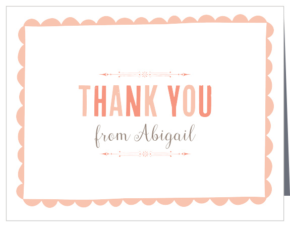 Frame your thanks with the playful border of the Sweet Scallops Girl Thank You Cards. 