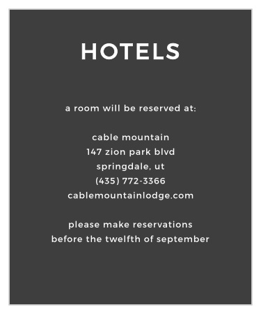 The Live Simply Accommodation Cards’ minimalist vibe is perfect for a modern wedding.