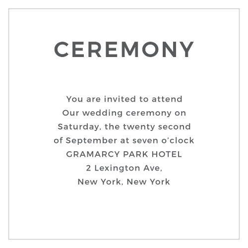 Design enclosure cards with a minimalist vibe using the Live Simply Ceremony Cards.