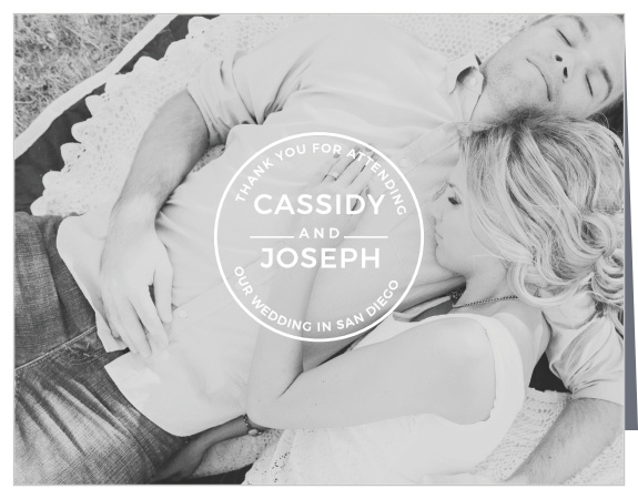 Keep the minimalist vibe going even after your wedding day with the Live Simply Thank You Cards.