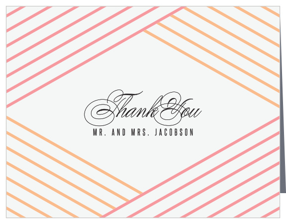 Let your loved ones know how much you appreciate their love and support, using our Pattern Stripes Wedding Thank You Cards!