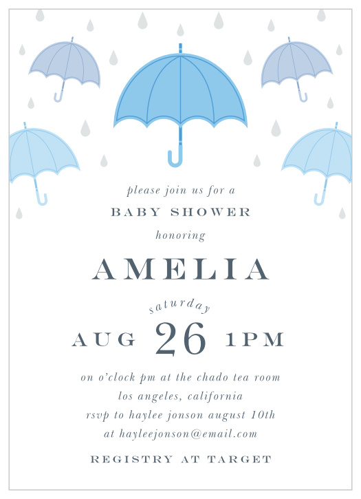 Give guests all the details with the Illustrated Info Boy Baby Shower Invitations.
