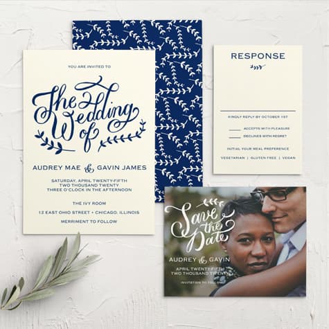 Lovely Lettering Wedding Invitations