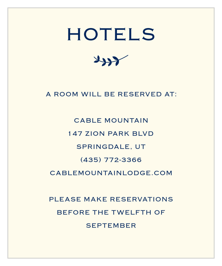 Lovely Lettering Accommodation Cards