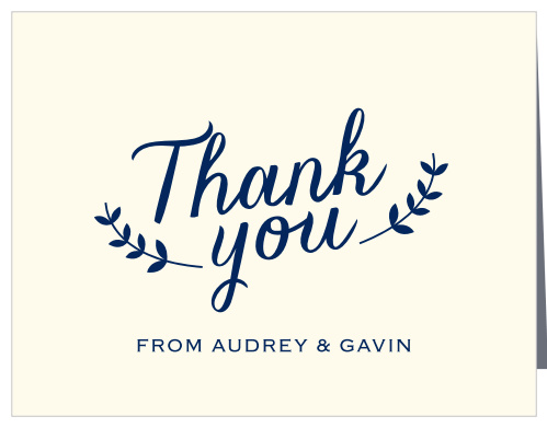 Vines accent your gratitude on the Lovely Lettering Thank You Cards.
