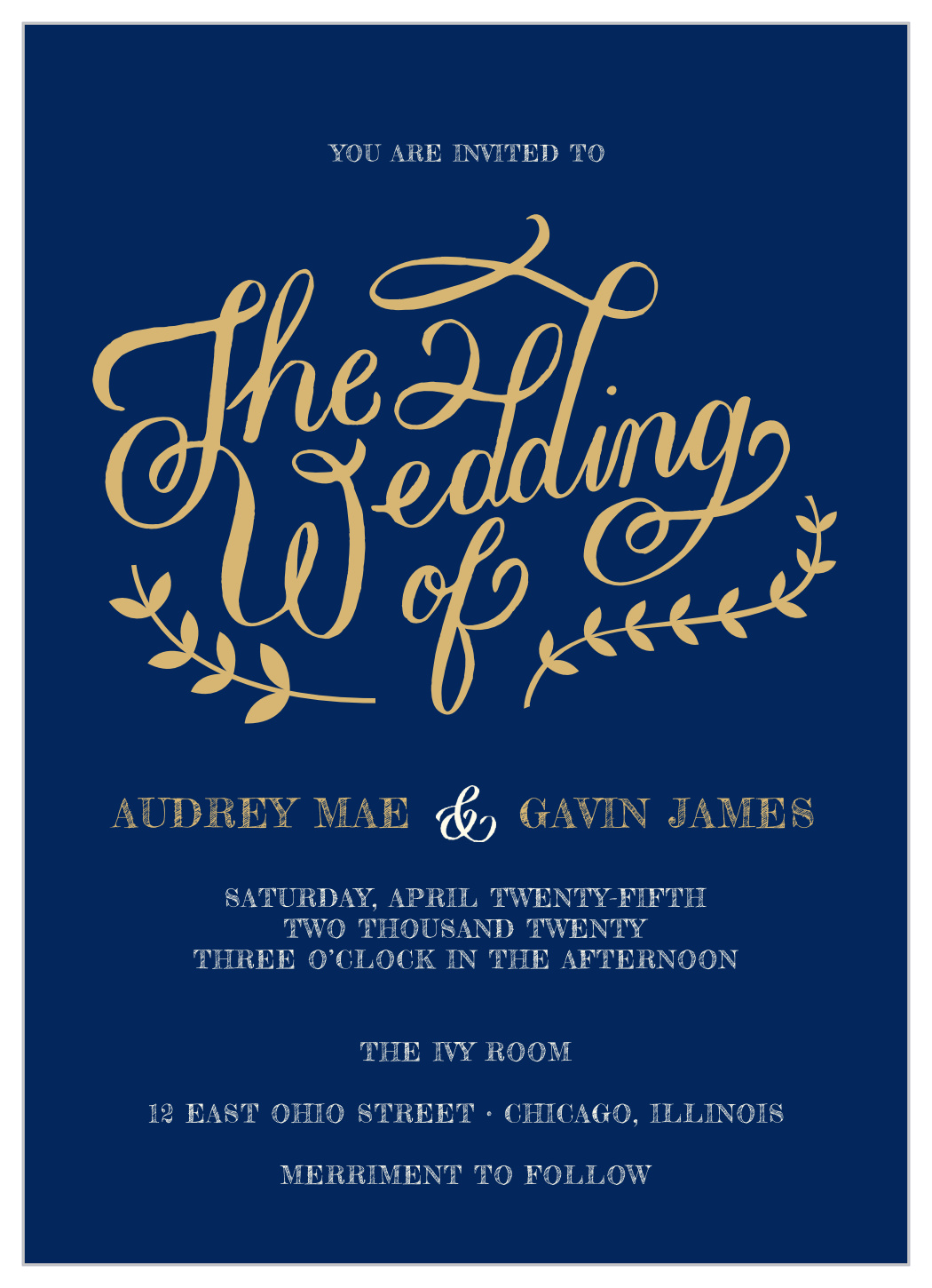 Lovely Lettering Foil Wedding Invitations