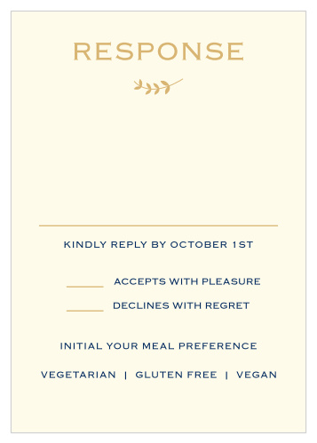 A vine accents your title on the Lovely Lettering Foil Response Cards.