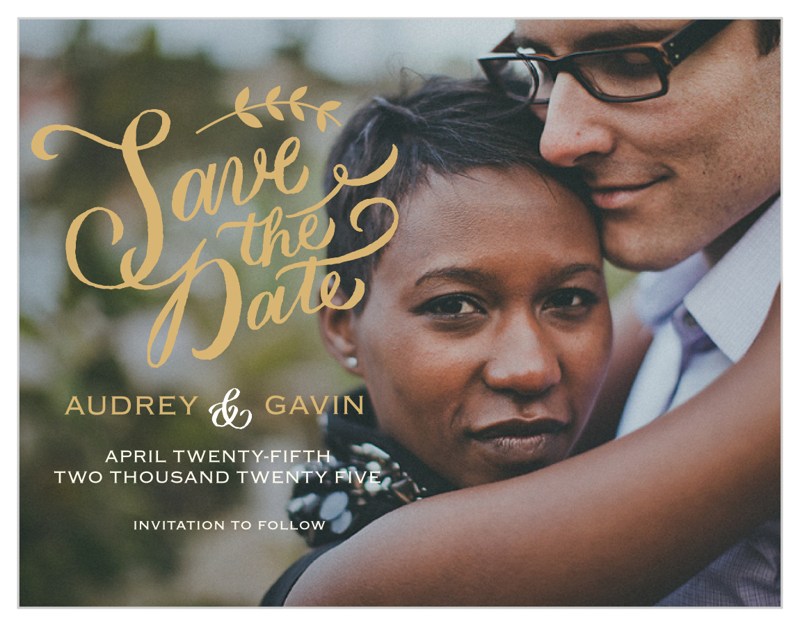 Lovely Lettering Foil Save the Date Cards