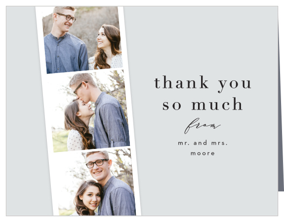 The presence and support of loved ones on your special day meant a lot to you, show them your appreciation with our Cascading Photo Wedding Thank You Cards. 