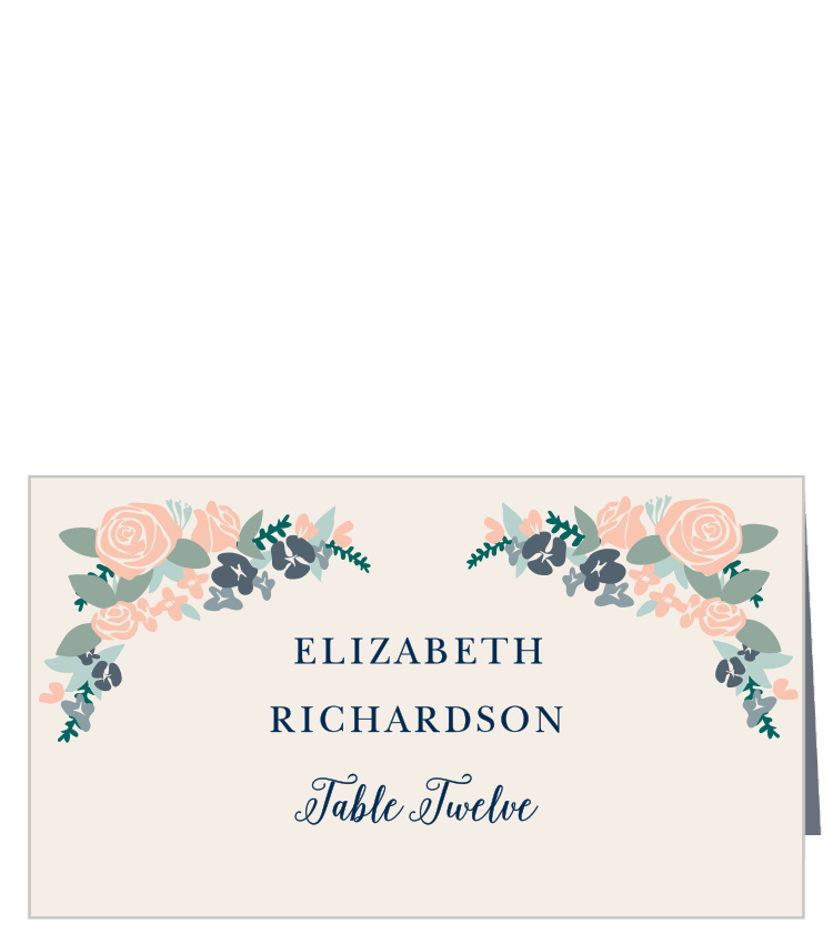 Illustrated Corner Wreath Place Cards