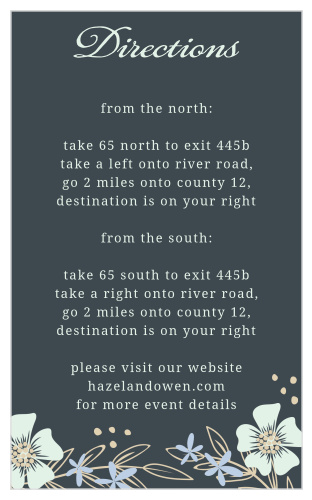 Whimsical flowers almost seem to sway along the bottom of the Radiant Garden Direction Cards.