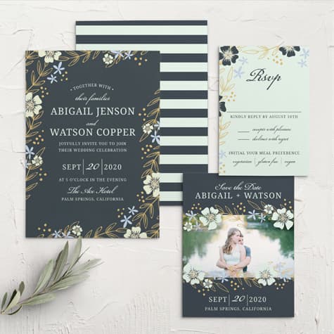 Radiant Garden Foil Wedding Invitations