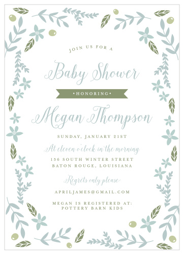 Mint Oh Baby Baby Shower Invitation Gender Neutral Baby 