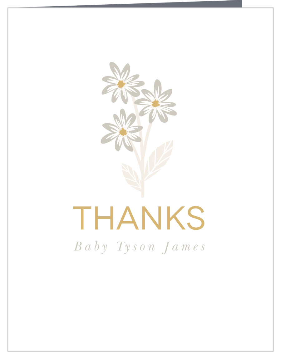 Sunny Flowers Foil Baby Shower Thank You Cards