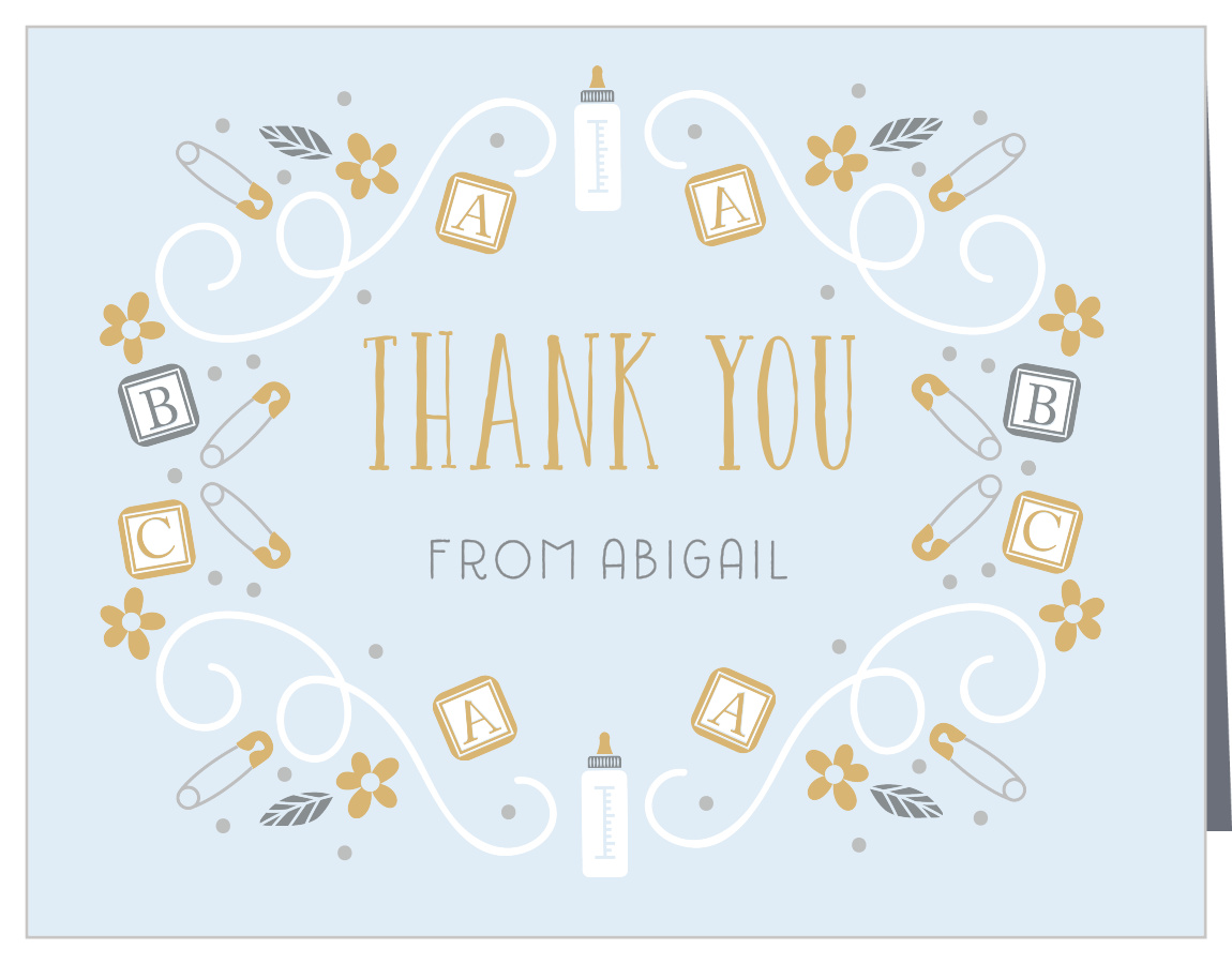 ABC Blocks Foil Baby Shower Thank You Cards
