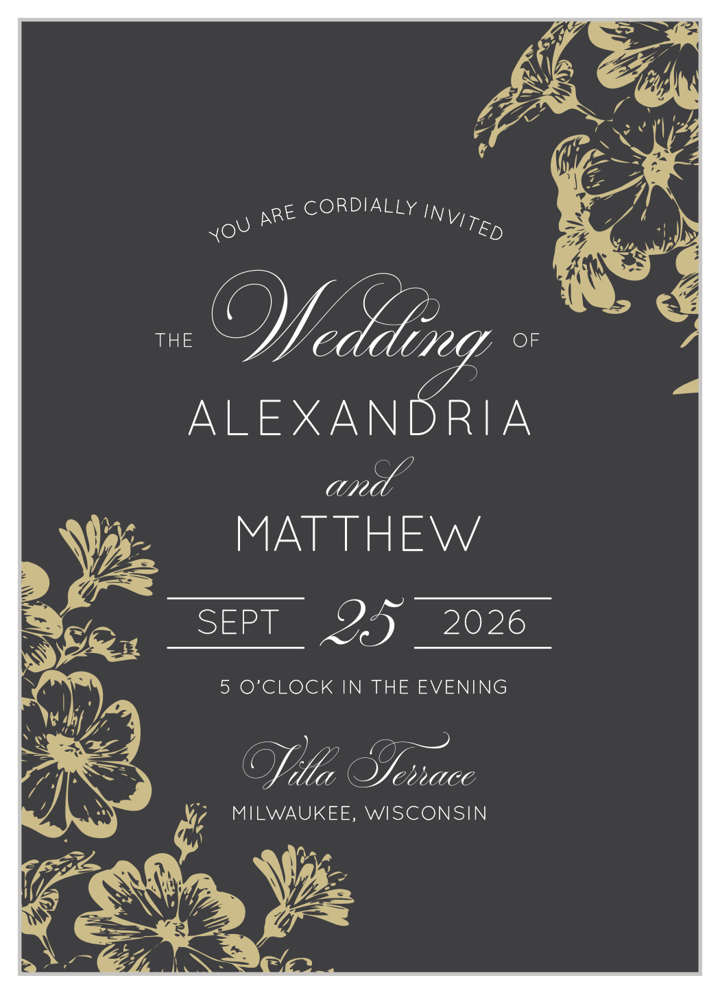 Vintage Blooms Wedding Invitations