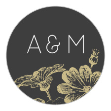 Flowers burst from the bottom right corner of the Vintage Blooms Stationery Stickers.